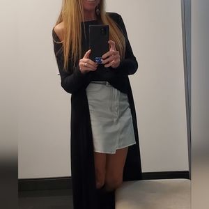 💗  Forever 21 silver jean mini-skirt